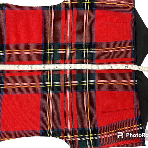 Edinburgh Pure New Wool Old Town Weaving Company Red Tartan Vest Waistcoat 4 Kid - Picture 9 of 10